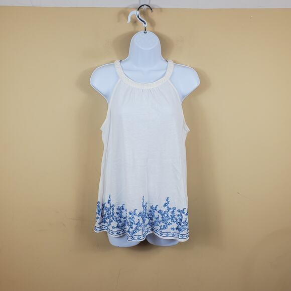 Skies Are Blue Embroidered High Neck Blouse Size M - Picture 1 of 11